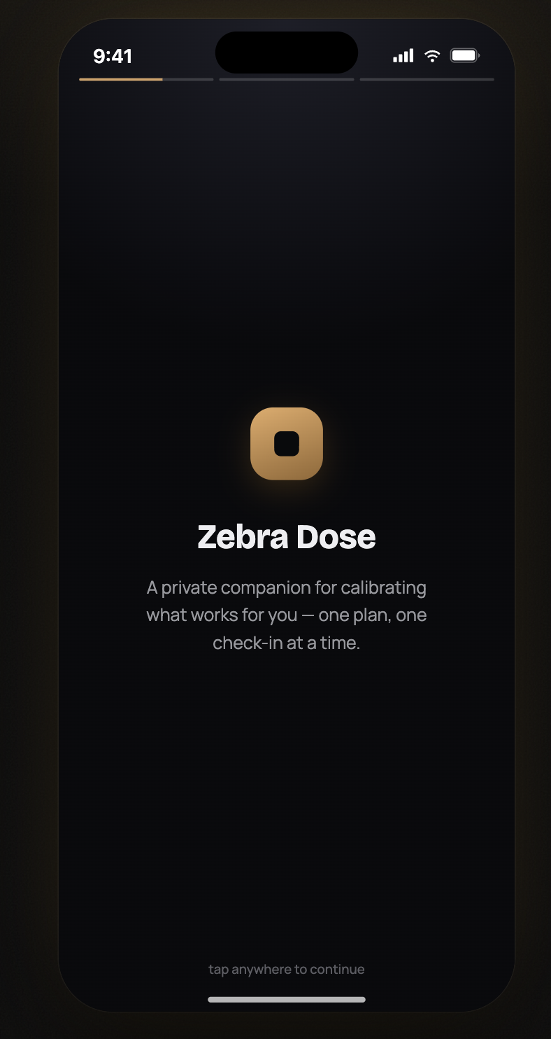Zebra Dose screen 1